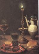 Gottfried Von Wedig Still Life with a Candle (mk05) France oil painting artist